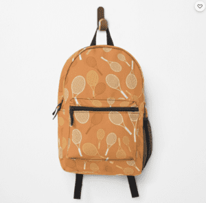 Tennis Rackets Print on a Bright Orange Background Backpack